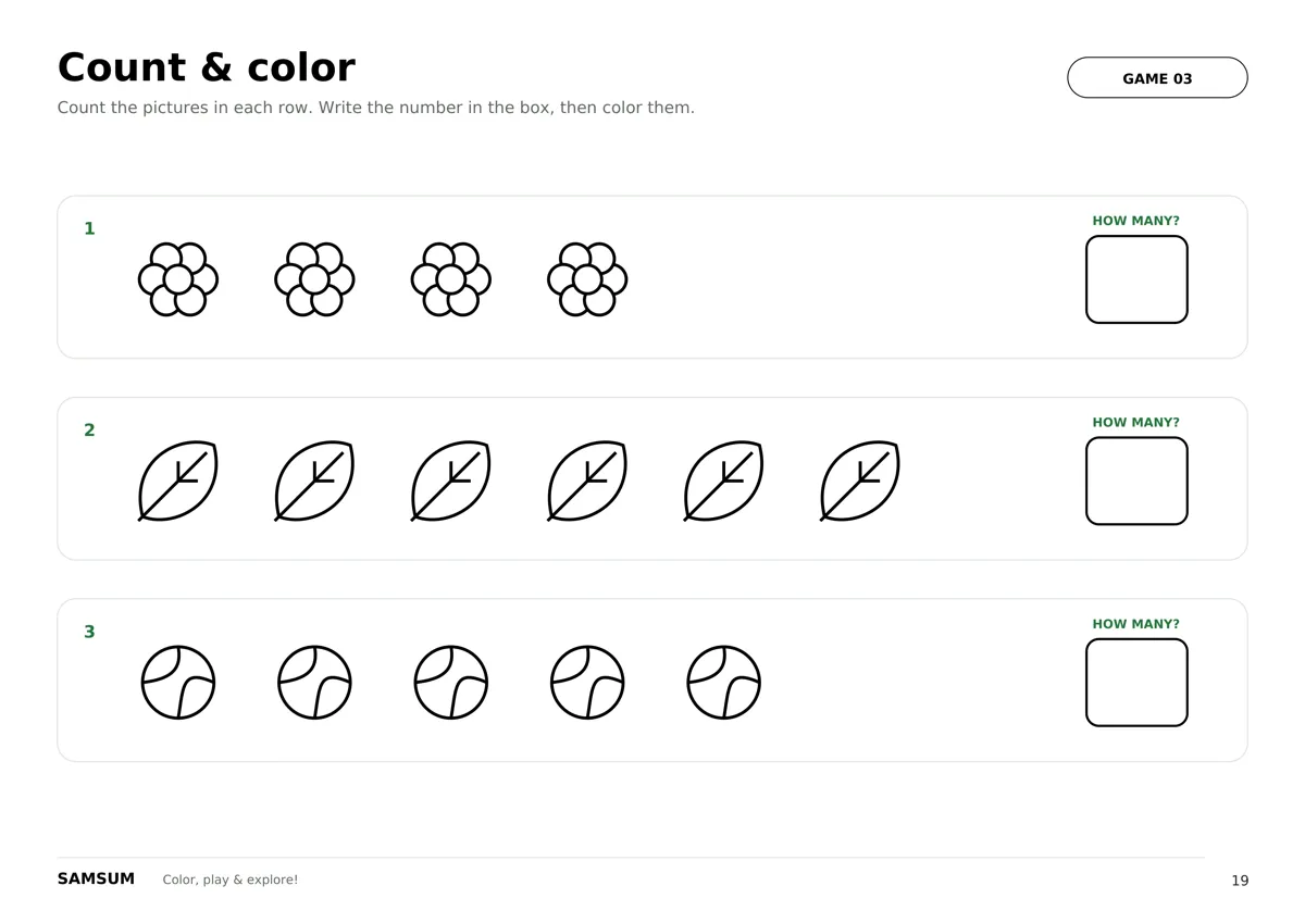 Game: count and color